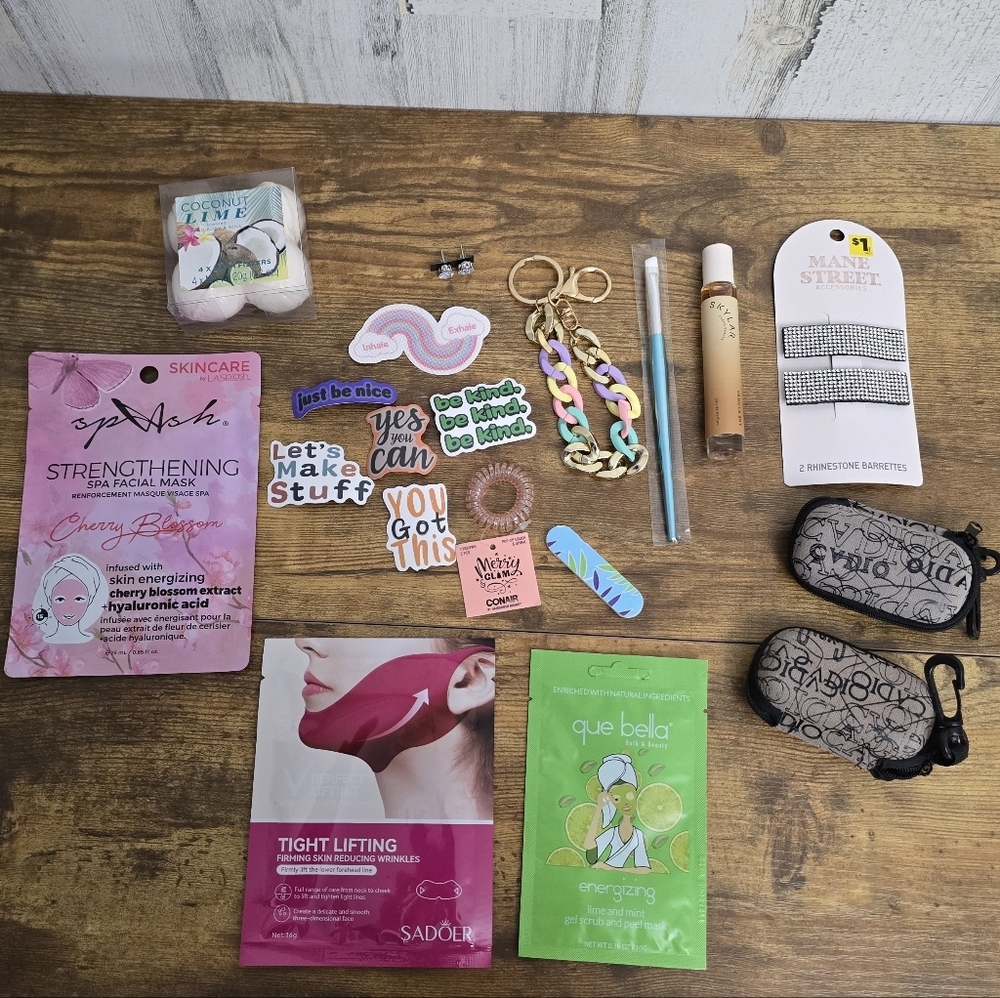 Assorted Beauty and Accessory Bundle Lot Of 13 Plus Stickers